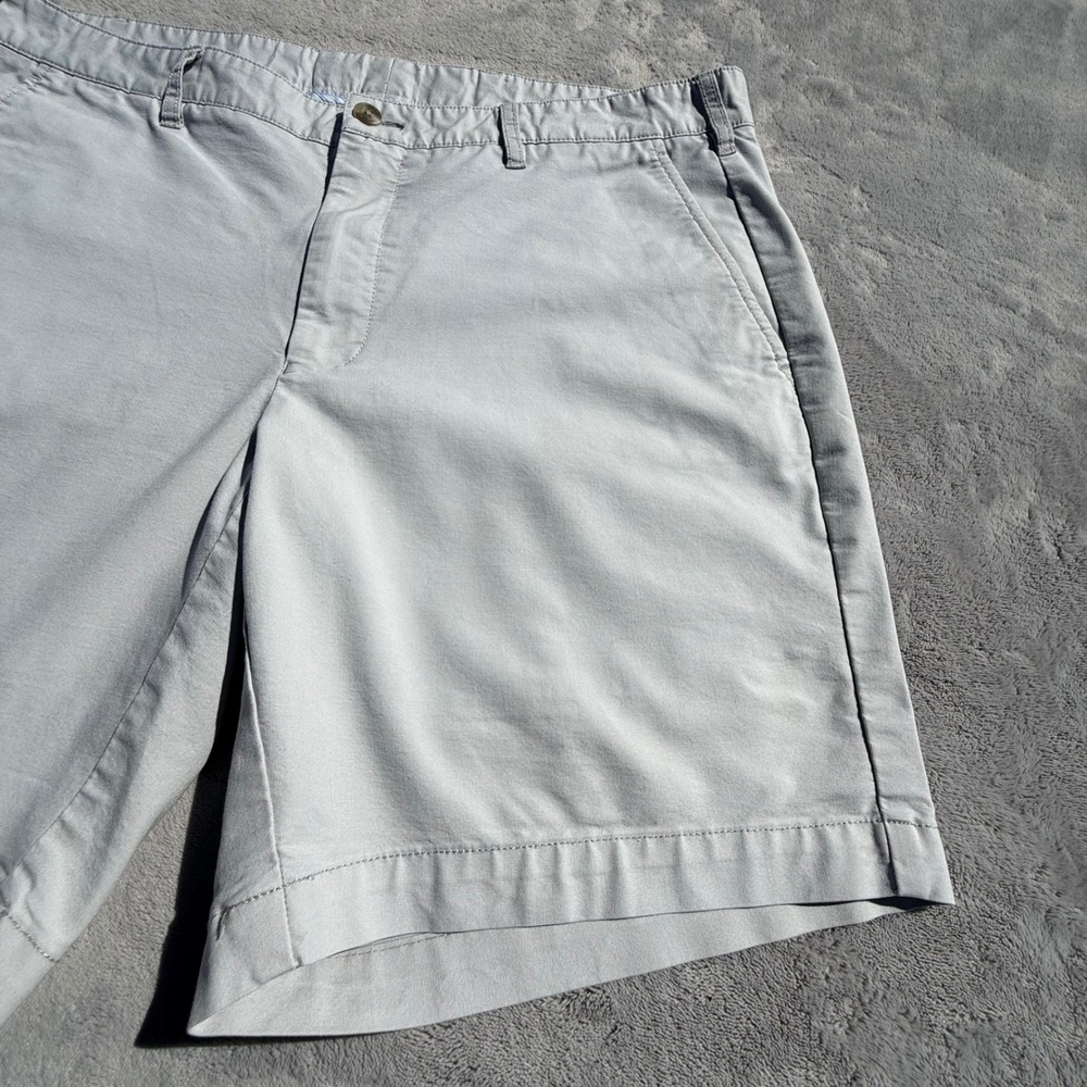 Peter Millar Mens 37 Gray Flat Front Cotton Blend Stretch Chino Shorts 8 Inseam - Picture 2 of 14